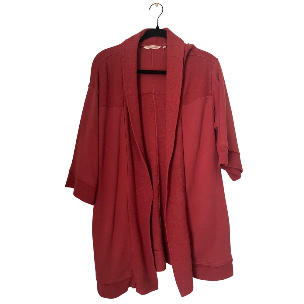 Soft Surroundings Oversized Red Open Front Cardigan Shawl Size S/M